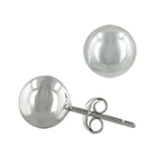 sterling silver 8mm ball or bead earrings